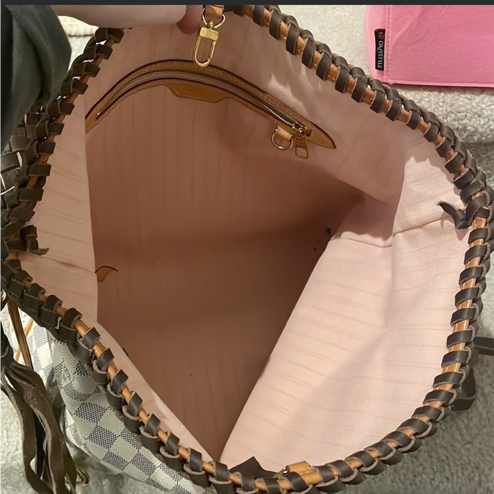 Louis Vuitton Damier Azure Delightful Hobo with Brown Tassles Turquoise - Picture 7 of 8